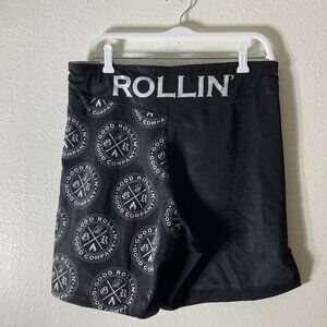 Good Rollin, Sz M, men board shorts, black.